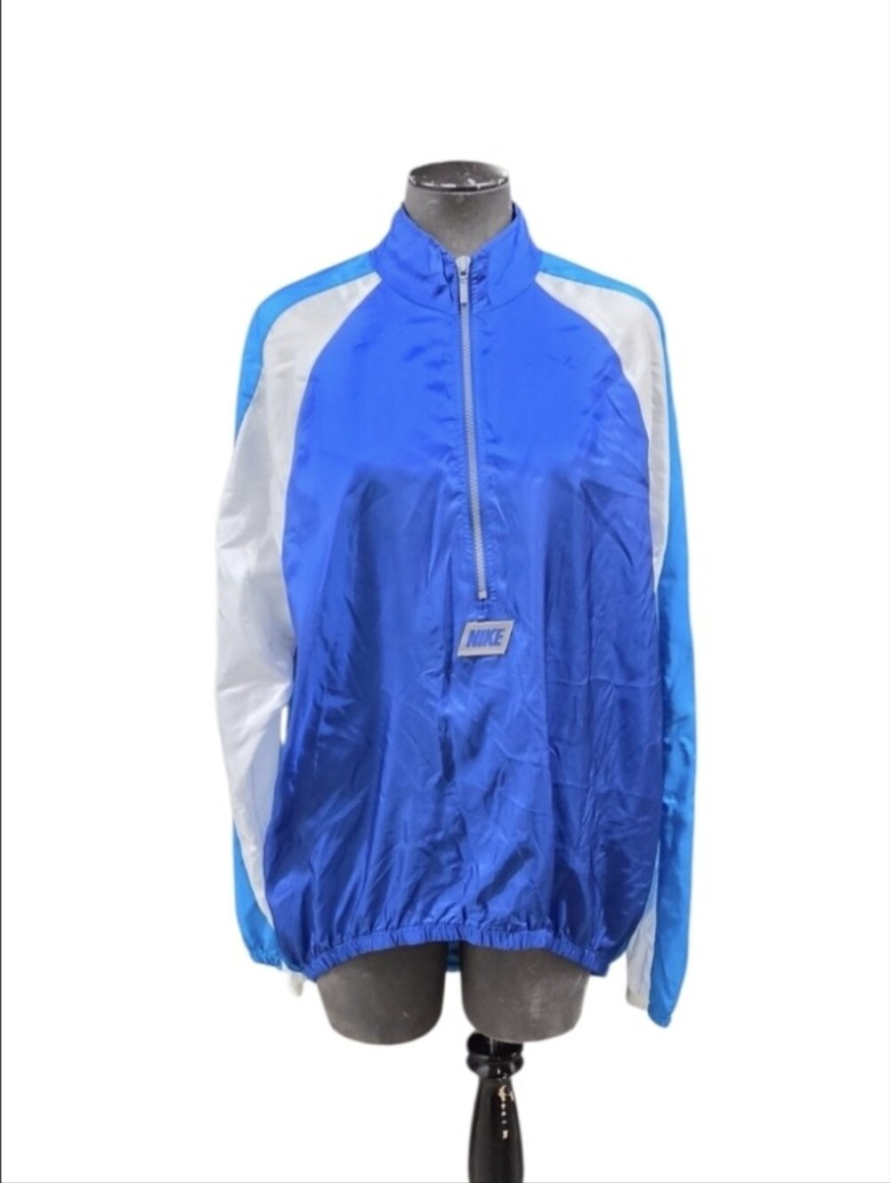 Vintage Nike Size Large Blue Colorblock Windbreaker Jacket